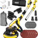 Drywall Sander, Powerful Electric Drywall Sander with Vacuum, 99% Dust Absorption Dust-free Design, 7 Variable Speed 900-1800RPM, 26' Power Cord, LED Light, for Popcorn Ceiling etc (Orange)