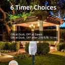 Outdoor Power Stake Timer with Photocell, Dusk to Dawn, 6 Electrical Outlet Power Strip Light Timer,Weatherproof, 6FT Extension Cord Multiple Outlet for Christmas Lights, Yard