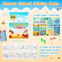 24 Set Summer Mini Coloring Books Bulk with 24 Set Stacking Crayons Beach Pool Favors Activity Books Bulk for Summer Party End of Year Gifts Birthday Goodie Bags Stuffers