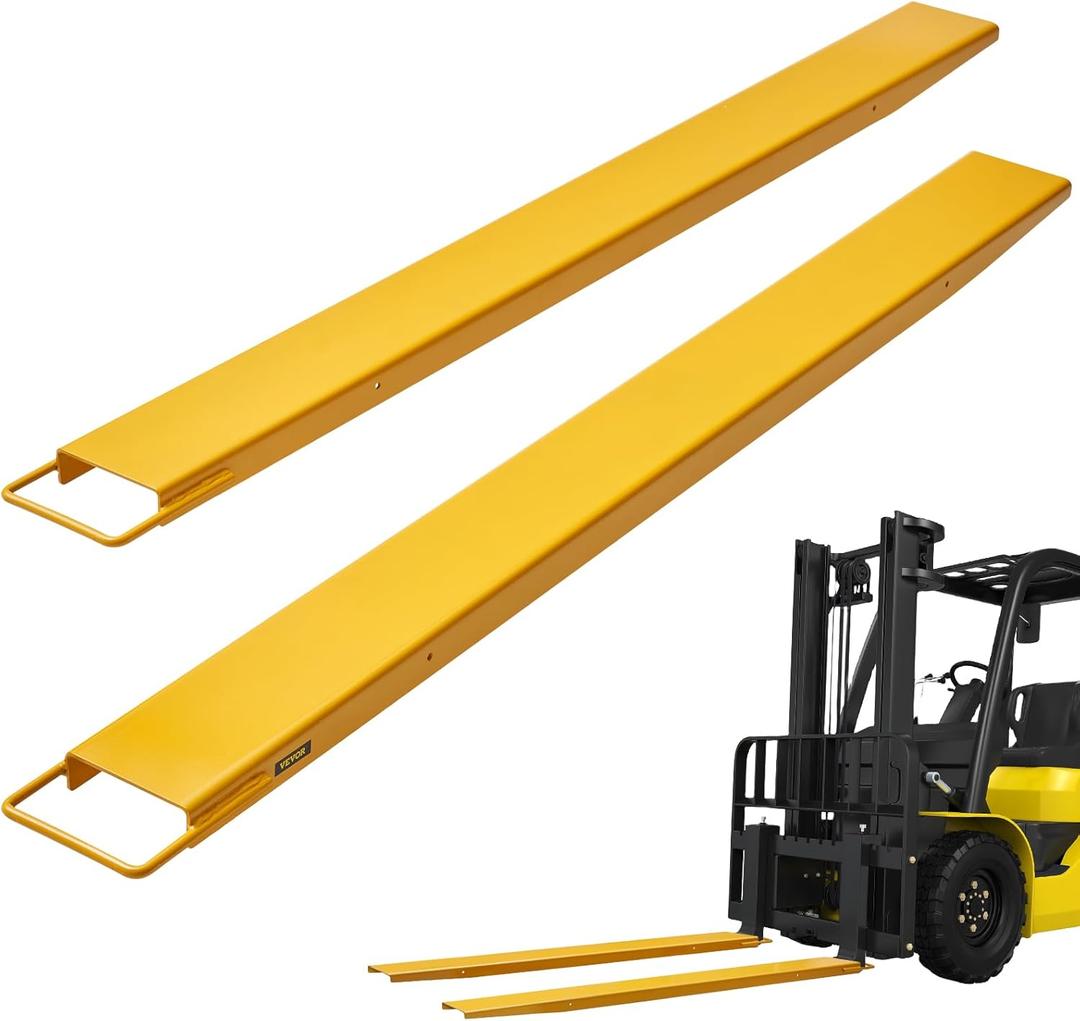 VEVOR Forklift Extensions, 72 Inch Fork Extensions 4.5 Inch Width, Heavy Duty Fork Extensions for Forklifts, 1 Pair Forklift Extensions for Forklift Truck, Yellow