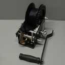 AC-DK 1600lbs Heavy Duty Boat Trailer Winch with 26FT Strap, 2-Way Ratchet & 4:1 Gear Trailer Winch, Portable Hand Crank Winch for Boat, Truck, Trailer, RV, ATV, Jet Ski