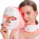 Red Light Therapy for Face and Neck, Red Light Therapy Mask Portable Led Face Mask Cordless, Eye-Protection for True Anti-Wrinkles Skincare at Home
