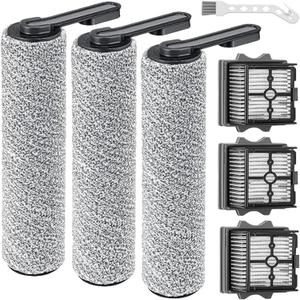 Floor One S5 Replacement Parts for Tineco Floor ONE S5/Floor One S5 Pro Smart Cordless Wet Dry Vacuum Cleaner,Tineco Accessories inclue 3 HEPA Filters & 3 Brush Rollers