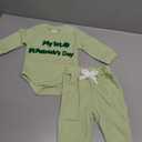 Douhoow Baby Boy St Patricks Day Outfit Infant Boy Girl My 1st St Patricks Embroidered Baby Sweatshirt Romper Pants Set (Light Green, 0-3 Months)