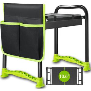Garden Kneeler and Seat, 10.6" Multifunctional Kneeler & seat 2024 Upgraded, Kneeler and Stool for Gardening, Garden Bench with Handle Tool Bag, Gift for Women Mother Senior, Protect Knee and Back
