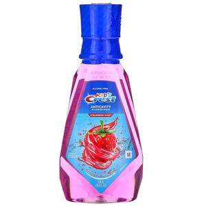 Crest Rinse Anti-Cavity Fluoride Strawberry 16.9 Ounce (Pack of 3)