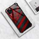 DJSOK Compatible with iPhone 12/12P CaseDesign Pattern Back Bumper Anti Scratch Reinforced Corners Soft TPU Caver,Cases for Men Women-Black red Wood Grain American Flag