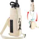 2 x CONTAIL 2 in 1 Water Bottle Carrier Bag for 30/40 oz Tumbler with Handle/no Handle, Bottle Pouch Holder with Adjustable Shoulder Strap, Multifunction Accessories Pocket & Carabiner