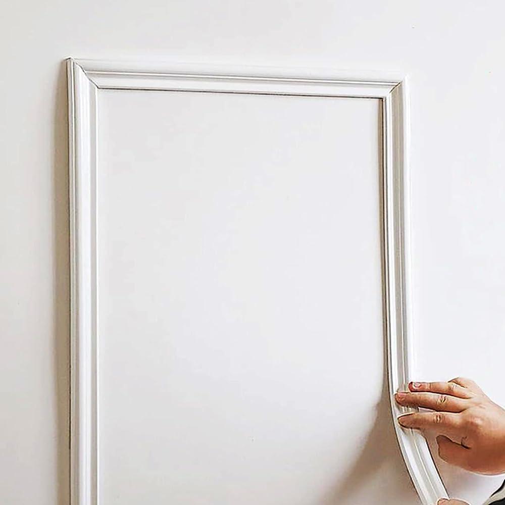 Peel and Stick Flexible Wall Molding Trim Self Adhesive Decorative Strips, DIY 3D Ceiling Trim for Home Dcor on Cabinet Door Mirror Frame, 1.0in x 10ft White