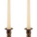 Farmhouse Bronze Candle Holders for Pillar Candles Metal Decorative Taper Candle Stand, Retro Set of 2 Candlestick Holder Table Centerpiece Decor for Fireplace, Living or Dining Room