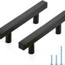 JOY DECOR 30 Pack 3 Inch Matte Black Square Cabinet Handles Stainless Steel Cabinet Hardware Pulls for Kitchen and Drawers with 5 Inch Overall Length (3 Inch Hole Center)