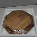 Set of 2 Acacia Wood Charcuterie Boards Round Wooden Serving Tray Fruit Platter Decor Trays Serving Ware Food Dish Serving Platters Cheese Board Square Party Trays Charger Plate Hosting Essentials (12 & 10 inch)