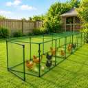 Portable Chicken Tunnel for Outside, 6-Section DIY Chicken Coop Kit with Run, Metal Chicken Run Frame Kit with PVC Coated Chicken Wire, Green Chicken Fencing for Backyard(146 x 24 x 24 Inches)