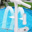 2025 Upgraded Higher Pool Fountain for Above Ground and Inground Pools, 360 Adjustable Dual Spray Waterfall Pool Sprinkler Cooler, Outdoor High-Pressure Pool Accessories for Cooling and Relaxation (White)