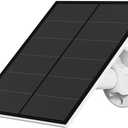 5W Solar Panel for Security Camera, USB Solar Panel for DC 5V Outdoor Rechargeable Battery Camera, Solar Panels with Micro USB and USB-C Port, Adjustable Security Mount, IP65 Waterproof, 9.8ft Cable