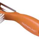 Rachael Ray Kitchen Gadgets Vegetable/Fruit Peeler with Brush, 3-In-1 Tool, Orange