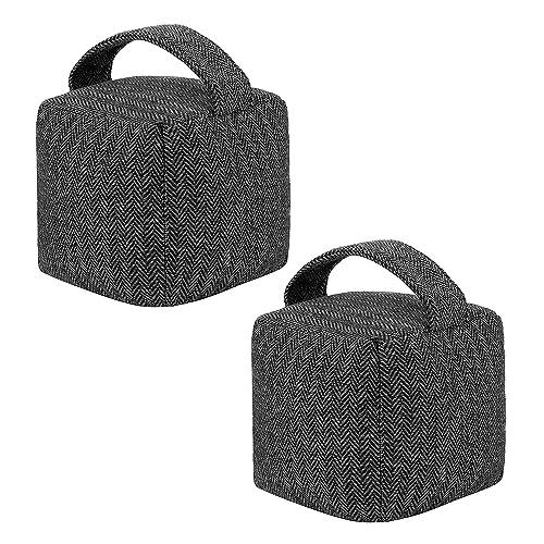 4.4 Lbs Decorative Door Stopper 2 Set, Heavy Duty Door Stopper for Bottom of Door, Weighted Fabric Door Stopper for Bedroom, Living Room, Office
