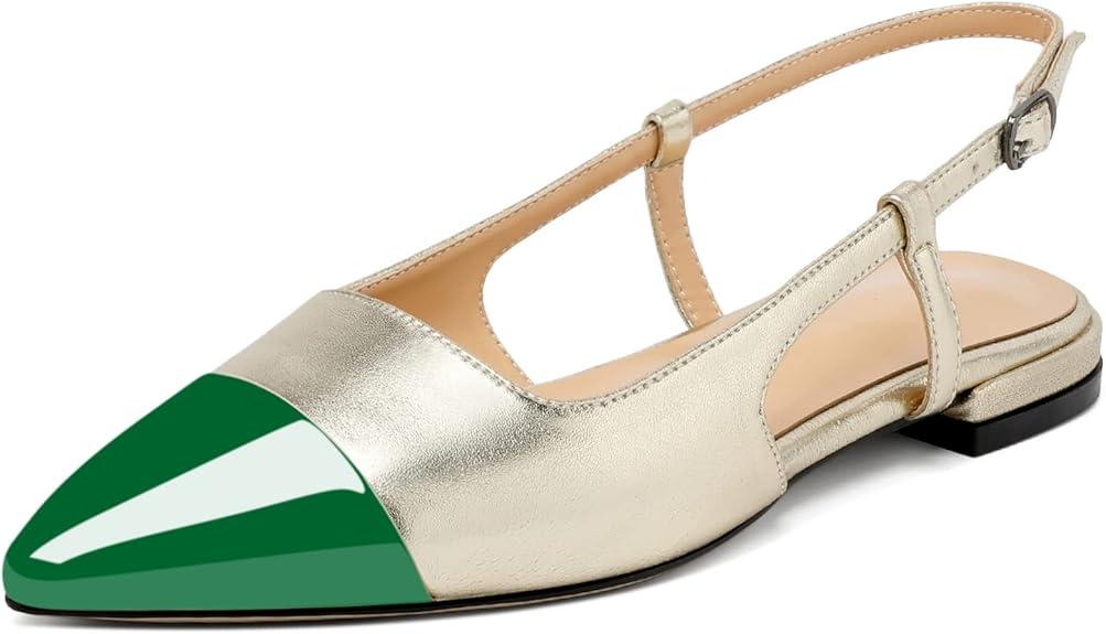 Mettesally Women's Pointed Toe Ballet Flat Shoes Cap Toe Classic Ballet Flats Walking Shoes Casual Formal Slip-On Flat Dress Shoes
, Size 8