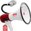 Pyle Megaphone 50-Watt Siren Bullhorn - Bullhorn Speaker w/ Detachable Microphone, Portable Lightweight Strap & Rechargeable Battery - Professional Outdoor Voice for Police & Cheerleading - PMP57LIA