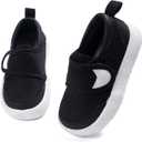 Newsonet Baby Shoes Boy Girl First Walker Shoes Barefoot Mesh Walking Shoes Lightweight Non-Slip Sneakers Toddler Infant for 6 9 12 18 24 Months (Black)