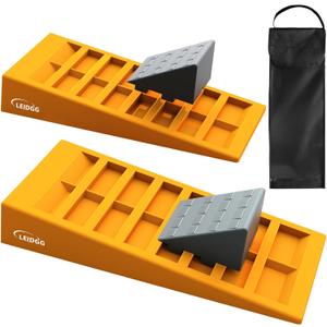 RV Leveling Blocks 2 Pack Heavy Duty Camper Leveler with Storage BagSupports Up to 10000 LBS Adjustable Up to 3IN Ideal for Travel Trailers, Campers, RVs, Motorhomes