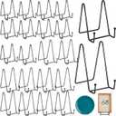 Hoteam 20 Pack Plate Stands for Display, 10 Pcs 4 Inch Metal Frame Plate Holder Display Stand and 10 Pcs 6 Inch Easel Rack for Pictures Photo Decorative Dish Collectibles Tabletop Art(Black)