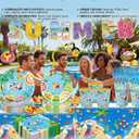 Summer Pool Party Decorations Supplies - 125 Pcs Beach Party Tableware Set with "Hello Summer" Banner, Plates, Napkins, Cups, Tablecloth, Cake Topper, Swirls & Forks for Hawaiian Birthday - Serve 20