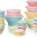 Tupperware Heritage Collection, 36 Piece Food Storage Container Set in Vintage Colors, Dishwasher Safe and BPA Free (18 containers, 18 lids)
