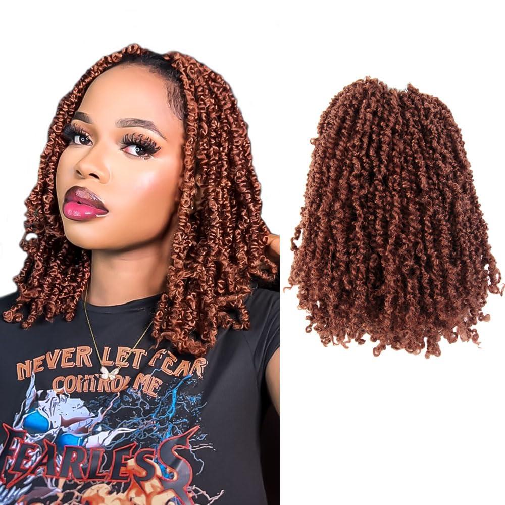10 Inch 10 Packs Yanky Twist Crochet Hair Pre-twisted Ginger Red Kinky Mini Spring Twist Small Curly Senegalese Twist Braids (350#)