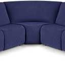 VANSOFY Extra Large Reclining Sectional Couch Covers, Washable 5-Piece Sofa Covers for L Shape Sectional Sofa Corner Seater, Thick, Soft Sofa Slipcovers (5 Seat Recliner Cover, Navy Blue)