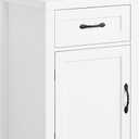 CARPETNAL Night Stand Nightstand with Drawer Storage Bed Side Table End Table Large Modern Wood Wide Bedside Stand Mid Century Night Stands for Bedroom Living Room Sofa Couch Home Office (White) (1 Piece)