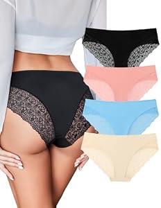 Avidlove Sexy Panties for Women Lace Cheeky Bikini Underwear Seamless Hipster S