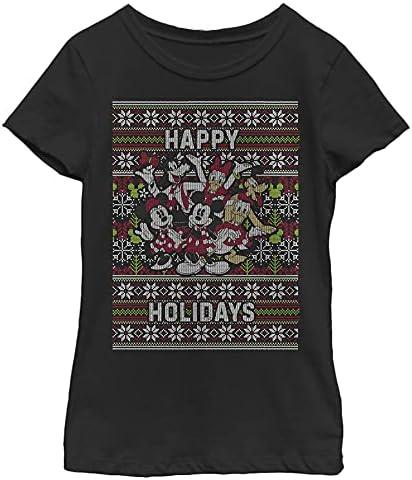 Disney Characters Mickey Six Sweater Girl's Solid Crew Tee, XS