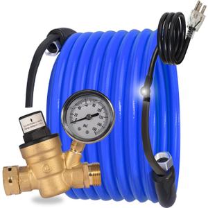 50 FT Heated Drinking Water Hose for RV Camper with Regulator, NSF 372 Certified Garden Hose with Automatic Thermostat Antifreeze Protection to -40F, GFCI Protection, 5/8" ID, 3/4" GHT Adapter