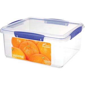Sistema KLIP IT Food Storage Container, 5 L, Airtight & Stackable, BPA-Free, Clear with Blue Clips