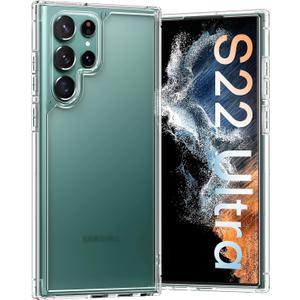 TOCOL for Samsung Galaxy S22 Ultra Case, Translucent Matte Hard Back [Military Grade Shockproof] [Anti-Scratch & Anti-Fingerprint] Slim Fit Protective Cover for Galaxy S22 Ultra Case 6.8'', Clear