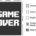 Poster Master Game Over Print - Gaming Poster - Geeky Art - Black & White Typography Design - Gamer Gift - Minimal Game Room, Man Cave or Boy's Bedroom Decor - 8x10 UNFRAMED Wall Art