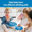 Dr. Brown's Milestones Straw to 360 Convertible Toddler Training Cup Set, 10 oz/300 mL, Interchangeable Silicone Straw and 360 Lids, Pink Coral, BPA-Free, 9m+, 1-Pack