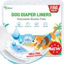 Dog Diaper Liners 150ct, Upgraded Ultra-Thin & Super Absorbent Dog Diapers Booster Pads for Male and Female Dogs, Disposable Doggy Diapers Inserts for Dog Belly Bands Wraps Period Panties (Regular)