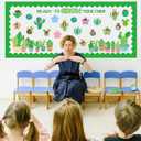 2 x Cactus Cutouts Picture Frame Bulletin Board Decorations Set Summer Plants Flower DIY Photo Cutouts for Classroom Back to School Whiteboard Chalkboard Wall Decor Teacher Supplies