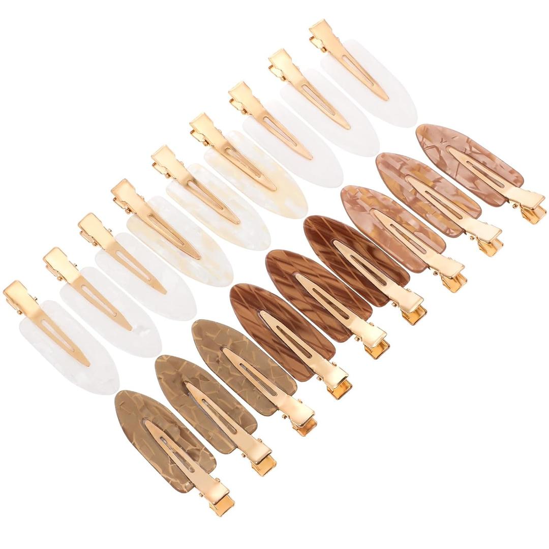 18pcs No Crease Hair Clips, No Bend Hair Clips, Non Dent Creaseless Flat Clip for Styling and Makeup,Women Girls Accessories Mixed Colors