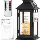Memorial Lantern Bereavement Gifts in Memory of Loved One Remembrance Sympathy Gifts for Loss of Mother or Father with LED Candle and Remote (Family Tree)