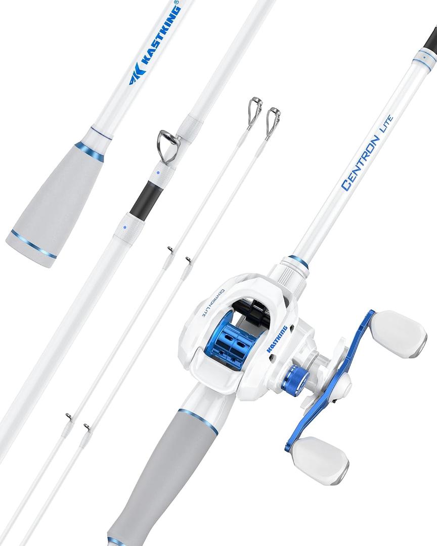 KastKing Centron Lite Travel Fishing Rod and Reel Combo, Packable Twin-Tips Spinning & Baitcaster Combos, Lightweight IM6 Graphite, Portable Multi-Piece Kit for Bass Trout, Freshwater Travel
