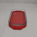 Pyrex Basics Glass Oblong Baking Dish with Red Plastic Lid