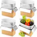 Convivium 4 Pack Insulated Shipping Boxes with Foil Liner Bags, Reusable Thermal Cooler Mailing Cartons for Cold Pack Shipping, Hot & Frozen Food Delivery, 8''x5''x6''