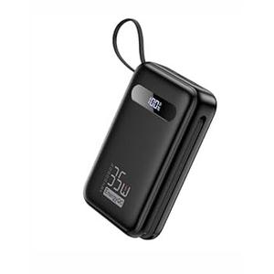 EnergyQC Power Bank, 20,000mAh 35W PD 3.0+QC 4.0 Fast Charging Portable Charger with Builtin Lightning & USBC in&Out Cables, Battery Pack for iPhone 16/15/14 Series, Galaxy, iPad, AirPods, Black EnergyQC Power Bank, 20,000mAh 35W PD 3.0+QC 4.0 Fast Charging Portable Charger with Builtin Lightning & USBC in&Out Cables, Battery Pack for iPhone 16/15/14 Series, Galaxy, iPad, AirPods, Black