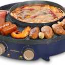 Joydeem Electric Grill with Shabu Shabu Hot Pot, Compact Korean BBQ Hotpot Combo Machine, 2L Hot Pot, Suitable for 1-4 People, JD-SK3407