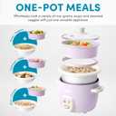 AROMA CoreCoat Rice Cooker with Pop-Up Food Steaming Basket (4 Cups Cooked, 2 Cups Uncooked, 1 Qt) (Lilac)