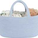 JUNBOLE Diaper Caddy Organizer Cotton Rope Baby Basket Nursery Storage and Portable Tote Bag for Car Ideal Baby Shower Gifts and Registry Must-Have for Newborn Essentials