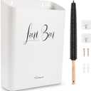 Sealegend Magnetic Lint Bin for Laundry Room with Dryer Lint Brush, Wall Mounted Trash Can Space-Saving Laundry Organization and Storage, White